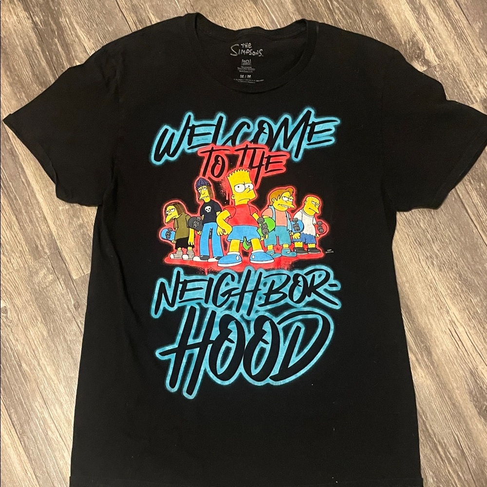 Black Graphic Kids T-Shirt with Cartoon Print